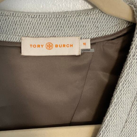 Tory Burch Wool Blend Grey Brown Orange Color Block Coat size 10 - Picture 2 of 7